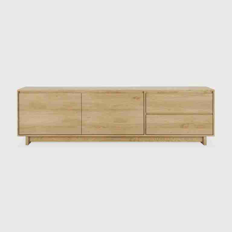 Ethnicraft TV-meubel Wave Geolied Eikenhout, 210cm - Naturel