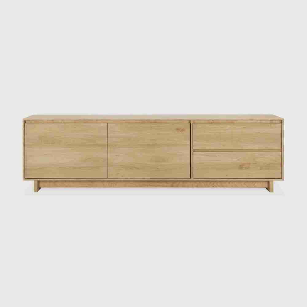 Ethnicraft TV-meubel Wave Geolied Eikenhout, 210cm - Naturel