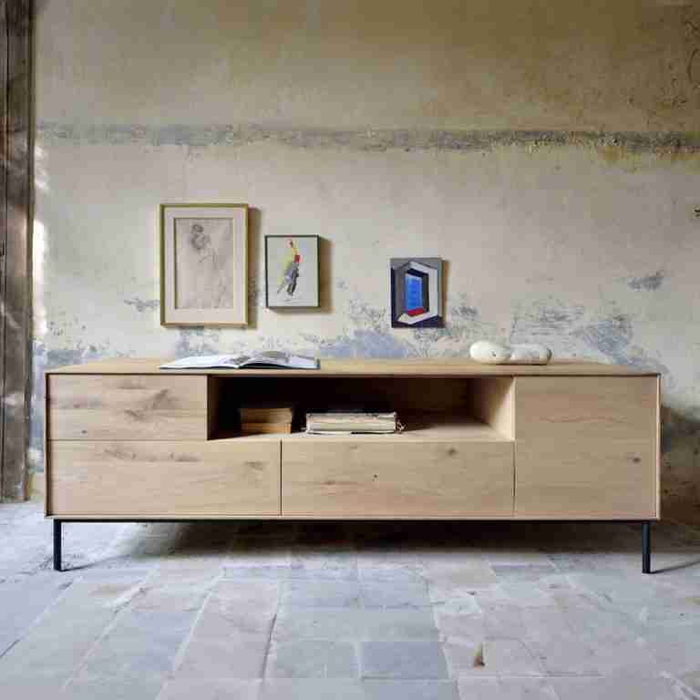 Ethnicraft TV-meubel Whitebird Gevernist Eikenhout, 180cm - Naturel