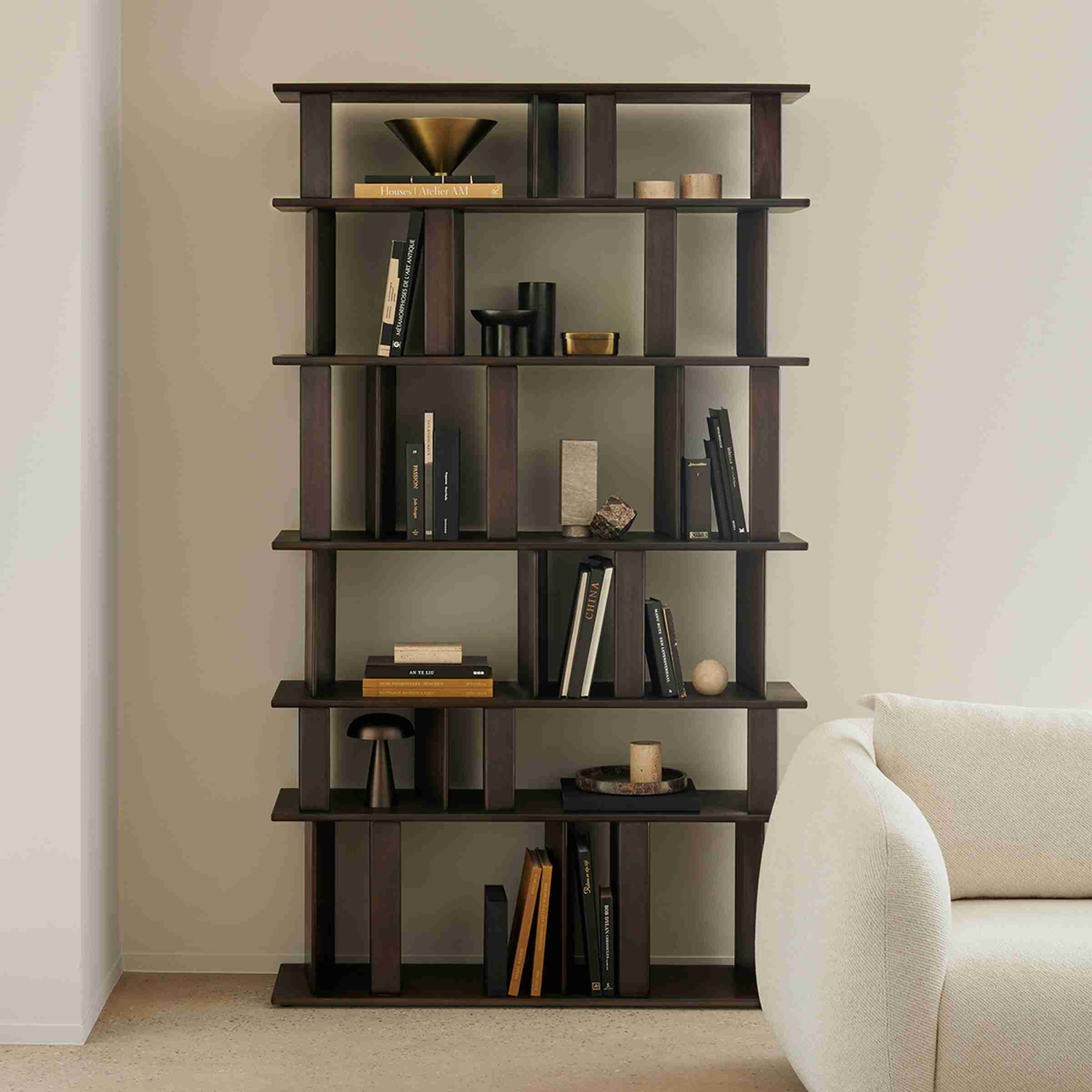Ethnicraft Wandrek Block Gevernist Mahoniehout, 207 x 120cm - Espresso