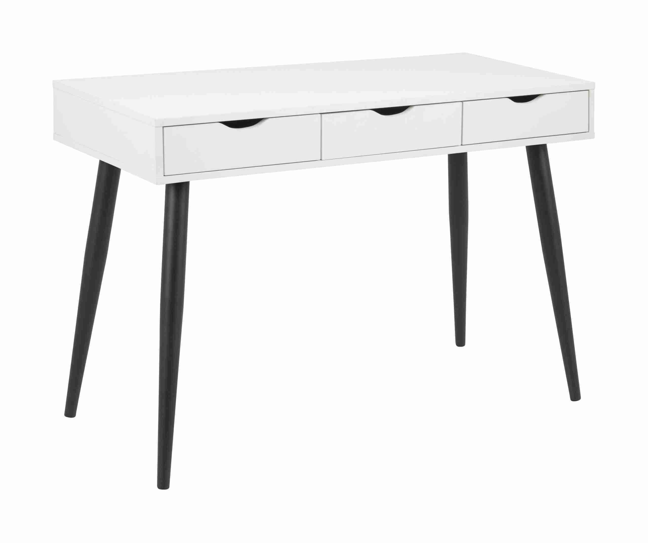Bureau / sidetable 'Märta' 110 x 50cm met 3 laden , kleur zwart / wit