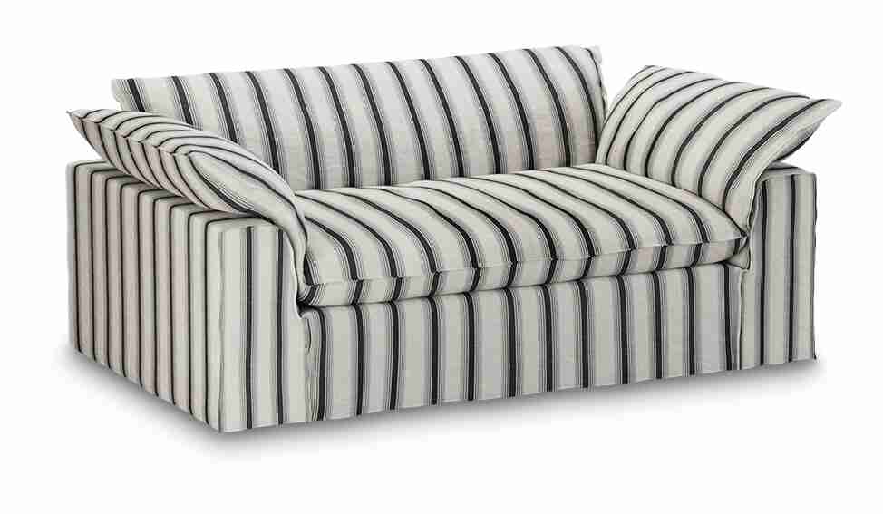 HKliving 2-zits Bank Nomad 204cm, Rocco stof - Chalkstripe