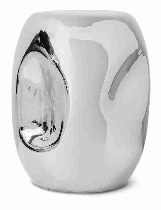 HKliving Bijzettafel Currents Keramiek, √ò36cm - Chroom - Rond