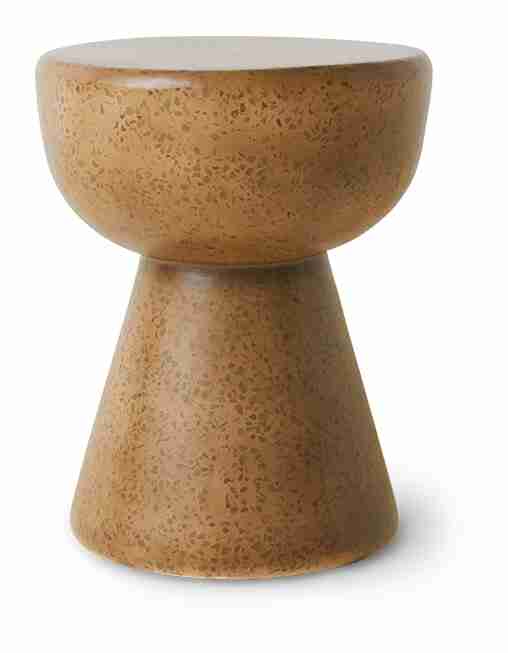 HKliving Bijzettafel Terrazzo Keramiek, √ò35cm - Pebble - Rond