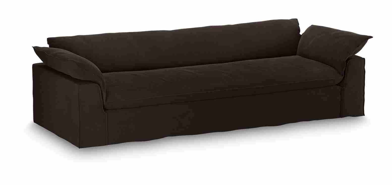 HKliving Driezitsbank Nomad 305cm, Velvet - Espresso