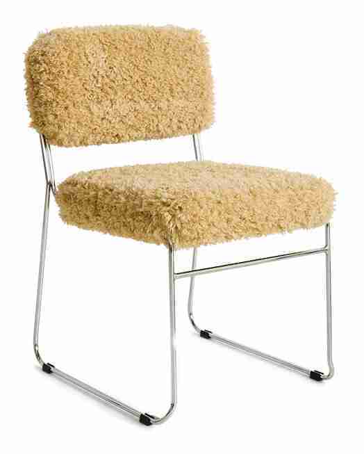 HKliving Eetkamerstoel Endless Poodle stof - Goud