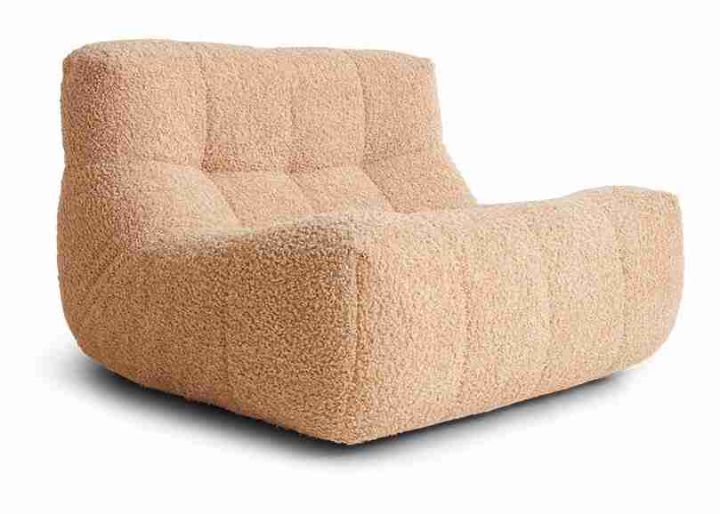 HKliving Fauteuil Lazy Bouclé - Beige