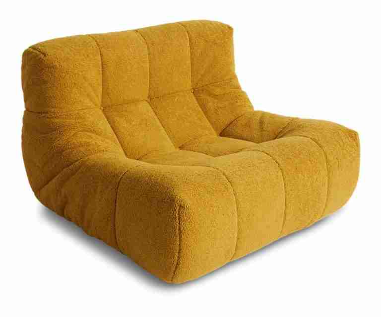 HKliving Fauteuil Lazy Fluffy stof - Oker