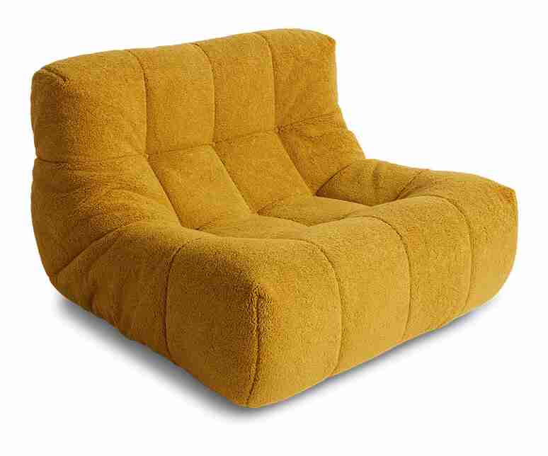 HKliving Fauteuil Lazy Fluffy stof - Oker