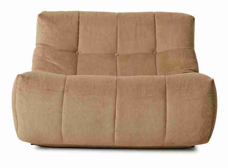 HKliving Fauteuil Lazy Ribstof - Bruin