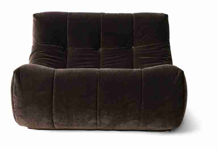 HKliving Fauteuil Lazy Velvet - Espresso