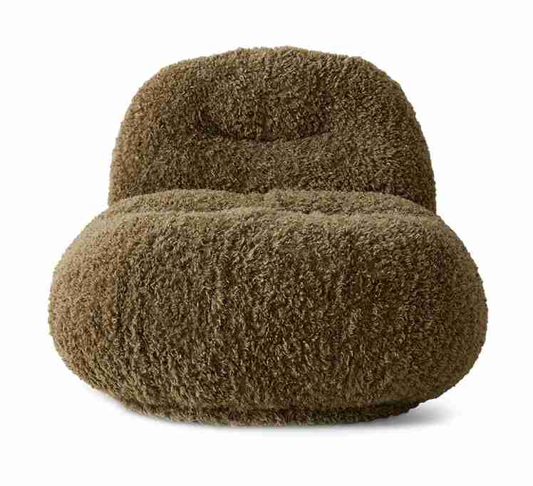 HKliving Fauteuil Meloa Poodle - Khaki