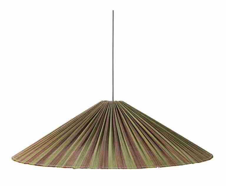 HKliving Hanglamp Plisse Bamboe, √ò80cm - Bruin,Groen