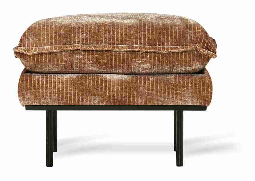 HKliving Hocker Retro Corduroy Velvet - Aged Gold