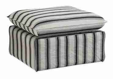 HKliving Hoes voor Hocker Nomad Rocco Chalkstripe - Zwart/Wit