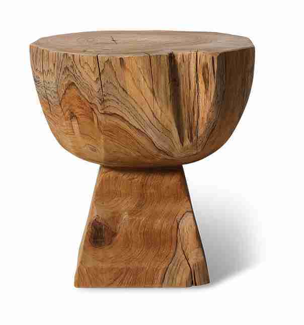 HKliving Krukje Arched Teakhout, √ò42cm - NATUREL - Rond