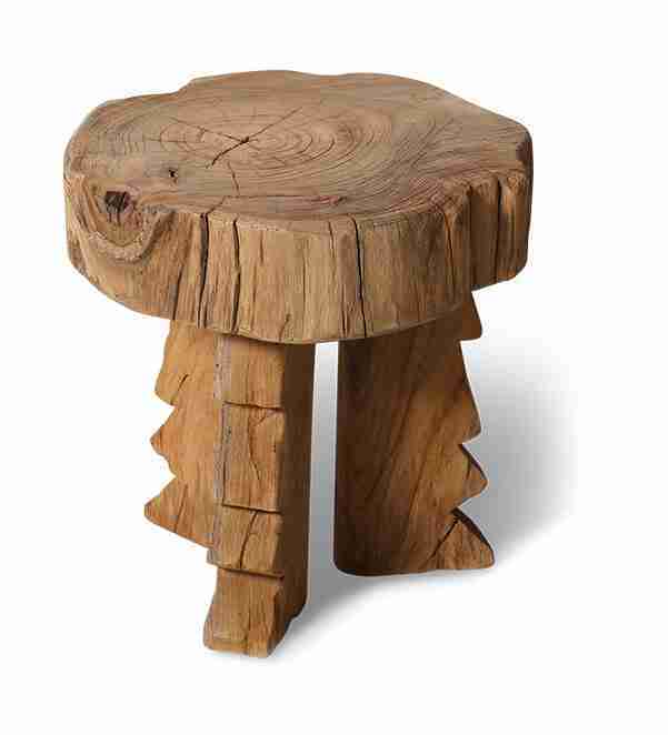 HKliving Krukje Carved Teakhout, √ò40cm - NATUREL