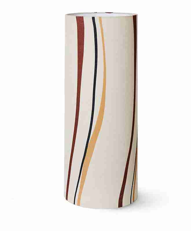 HKliving Lampenkap Cylinder Swirl Linnen, √ò33cm - Beige,Meerkleurig