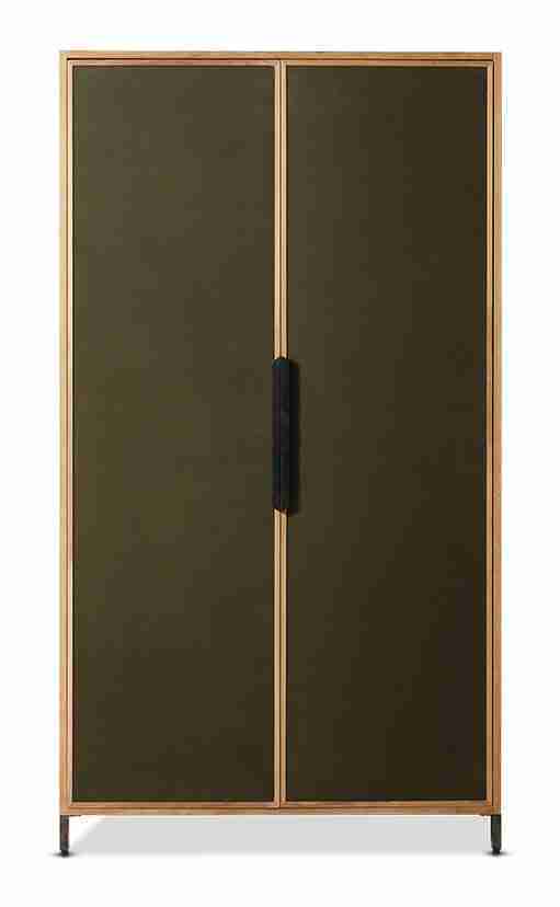HKliving Opbergkast Pioneer Hout & Canvas, 100 x 180cm - Groen
