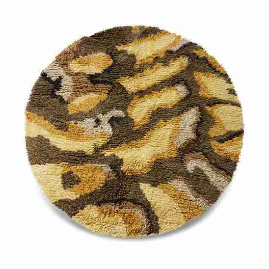 HKliving Rond Vloerkleed Fluffy Wol, √ò145cm - Dunes