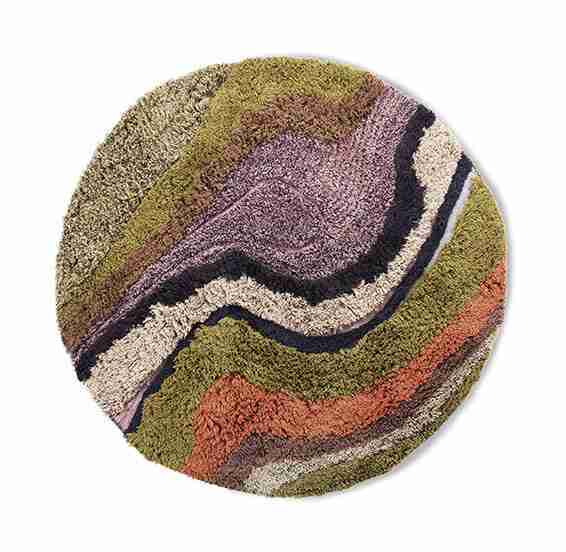 HKliving Rond Vloerkleed Round Wol, √ò150cm - Gradient