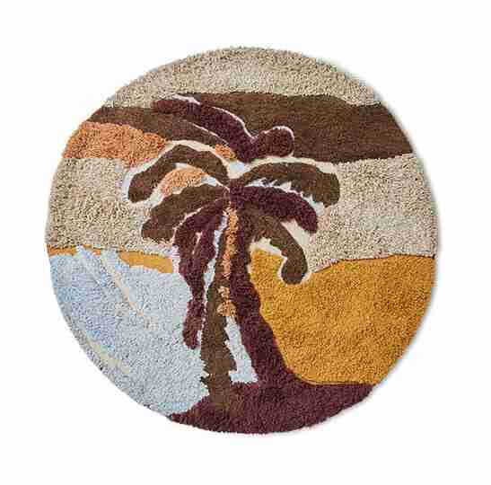 HKliving Rond Vloerkleed Round Wol, √ò150cm - Palm Beach