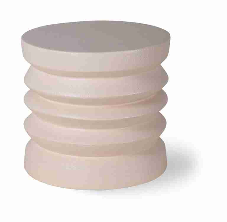 HKliving Ronde Bijzettafel Stoneware Keramiek, √ò38cm - Crëme