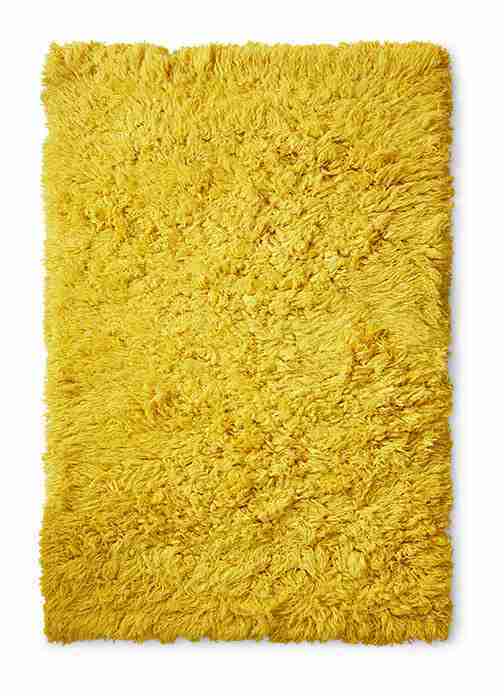 HKliving Vloerkleed Fluffy Wol, 150 x 240cm - Geel