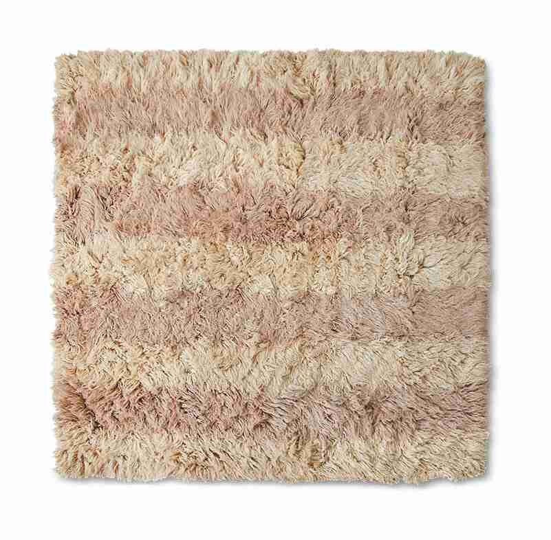 HKliving Vloerkleed Fluffy Wol, 250 x 250cm - Shore - Vierkant