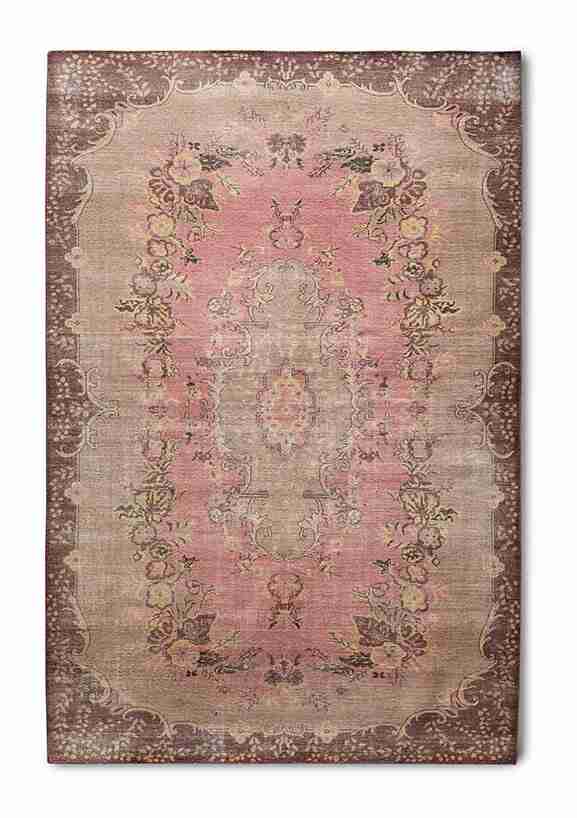HKliving Vloerkleed Knotted Wol, 200 x 300cm - Roze