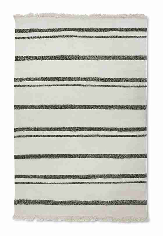 HKliving Vloerkleed Striped Wol, 200 x 300cm - Crëme