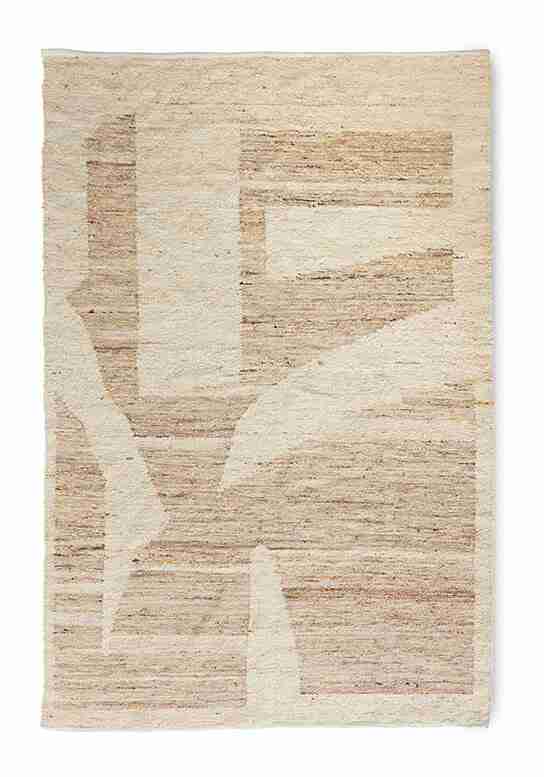HKliving Vloerkleed Woolen Wol, 180 x 280cm - Crëme
