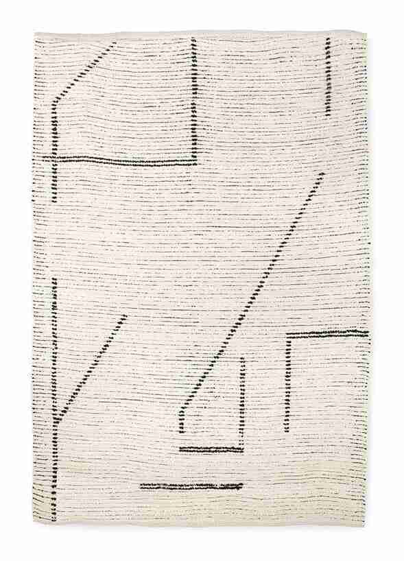 HKliving Vloerkleed Woven 200 x 300cm - Crëme/Antraciet