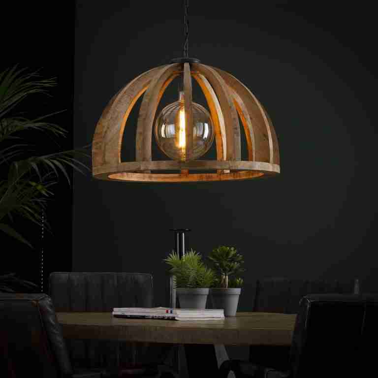 Hanglamp Lindsay √ò60cm, Mangohout - Massief mango naturel