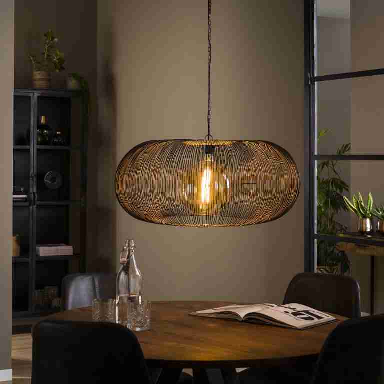 Hanglamp Mallory Metaal, √ò70cm - Zwart nikkel