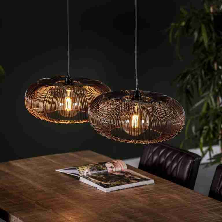 Hanglamp Mallory √ò43cm, 2-lamps - Zwart nikkel