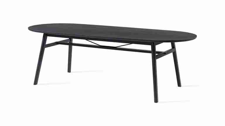 Jesper Home Ovale Eettafel Surnu Eiken, 240 x 100cm - Zwart - Ovaal