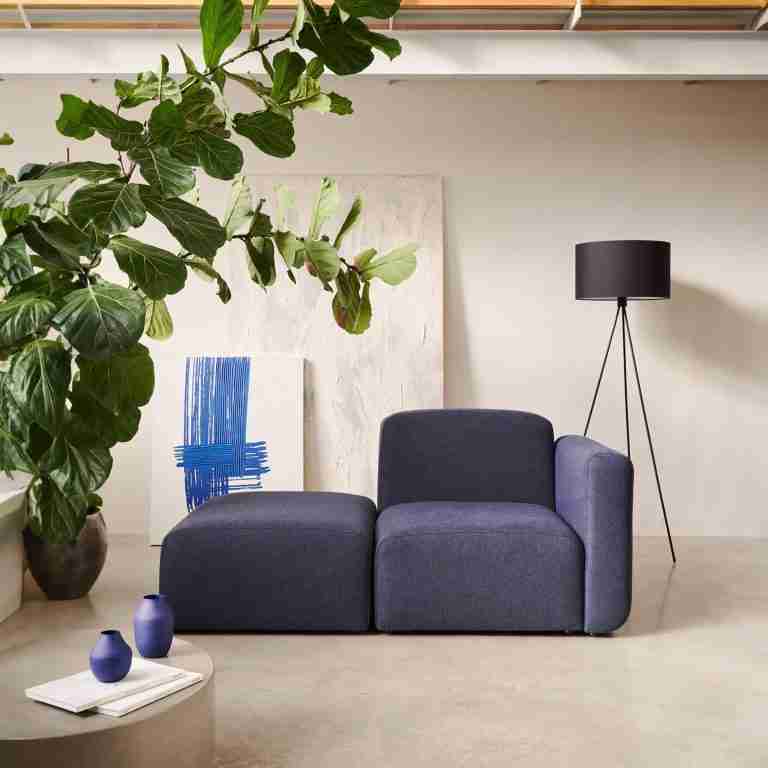 Kave Home 1-zits Bank Neom Met eindpaneel - Donkerblauw