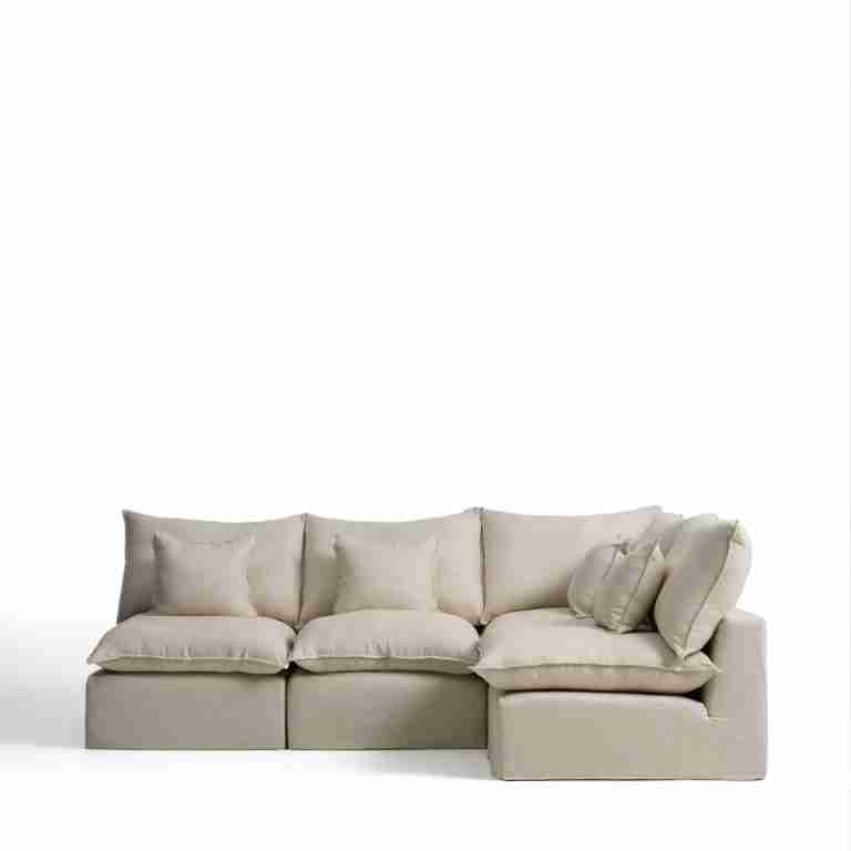 Kave Home 4-zits Hoekbank Anarela Rechts, 287cm - Beige