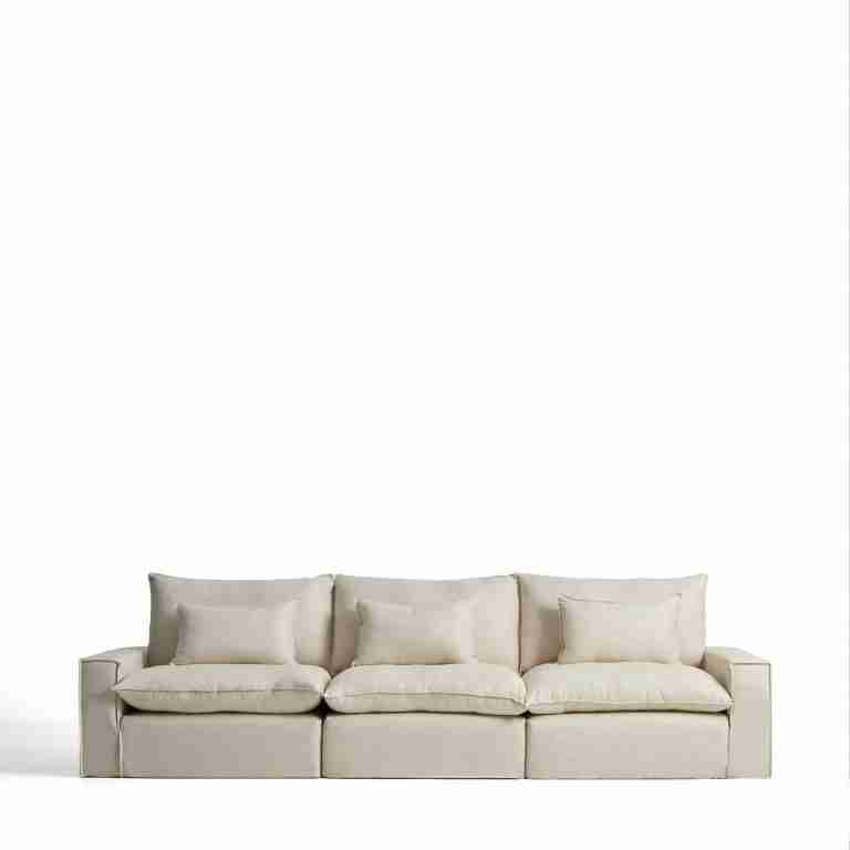 Kave Home 5-zits Bank Anarela Linnen, 370cm - Beige