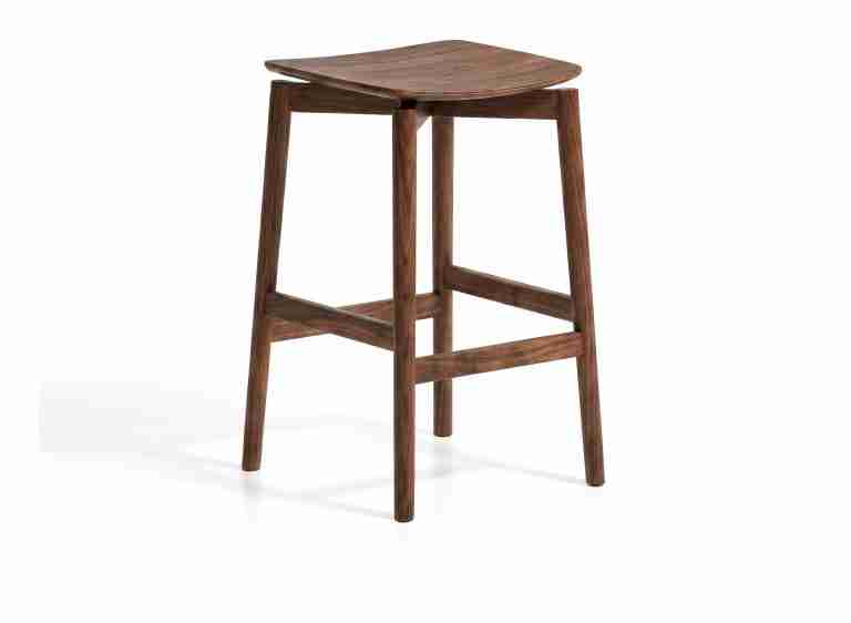 Kave Home Barkruk Evera Eiken - Bruin (zithoogte 65cm)