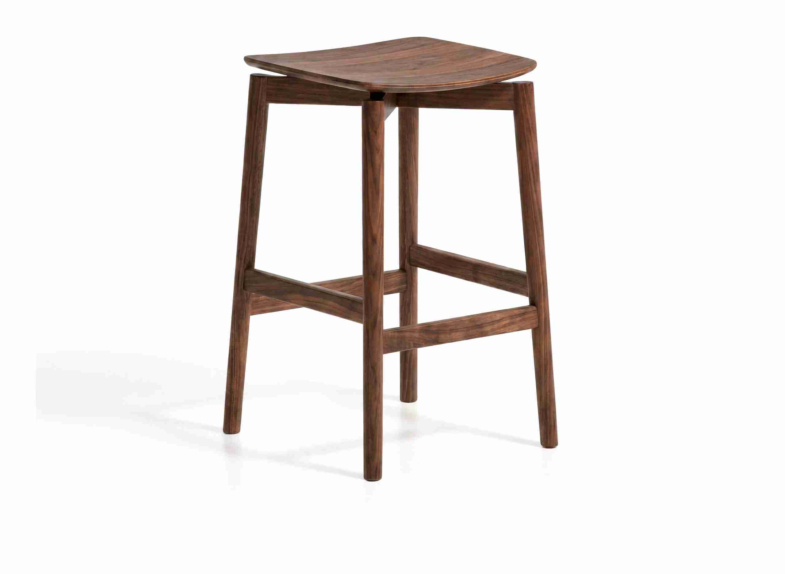 Kave Home Barkruk Evera Eiken - Bruin (zithoogte 65cm)