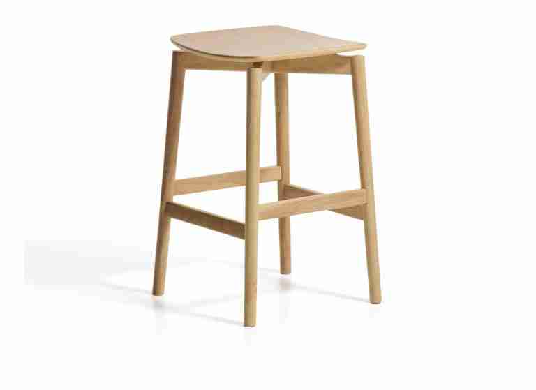 Kave Home Barkruk Evera Eiken - Naturel (zithoogte 65cm)