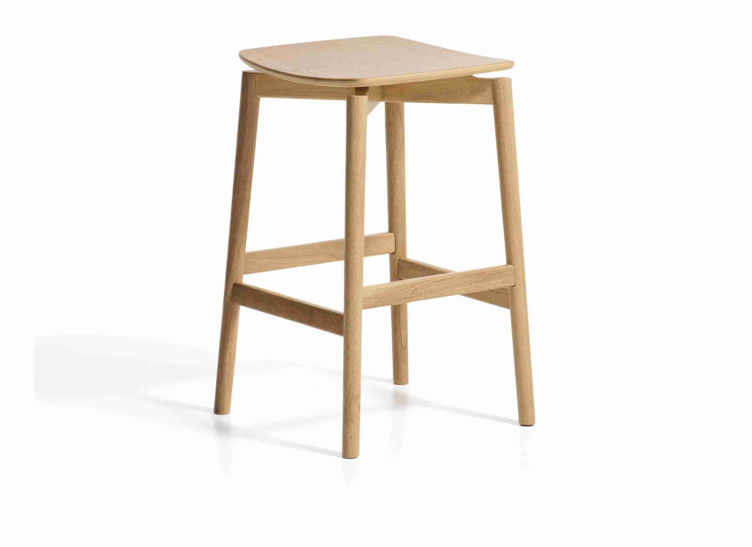 Kave Home Barkruk Evera Eiken - Naturel (zithoogte 65cm)