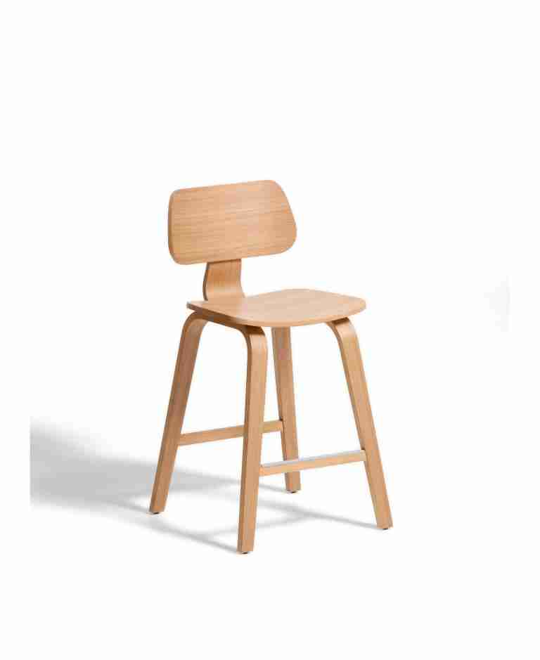 Kave Home Barkruk Gena Eiken (zithoogte 65cm) - Naturel