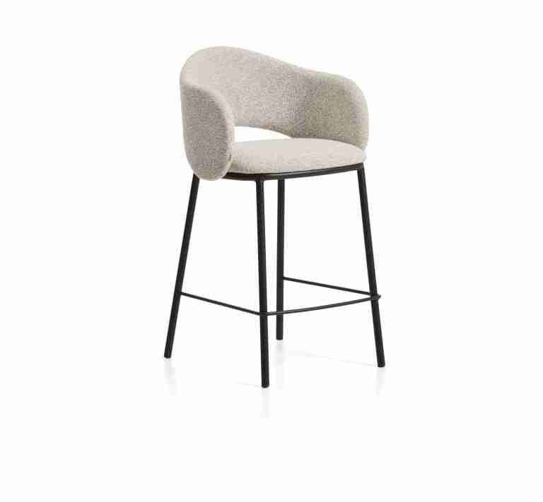 Kave Home Barkruk Maina Chenille - Beige (zithoogte 65cm),