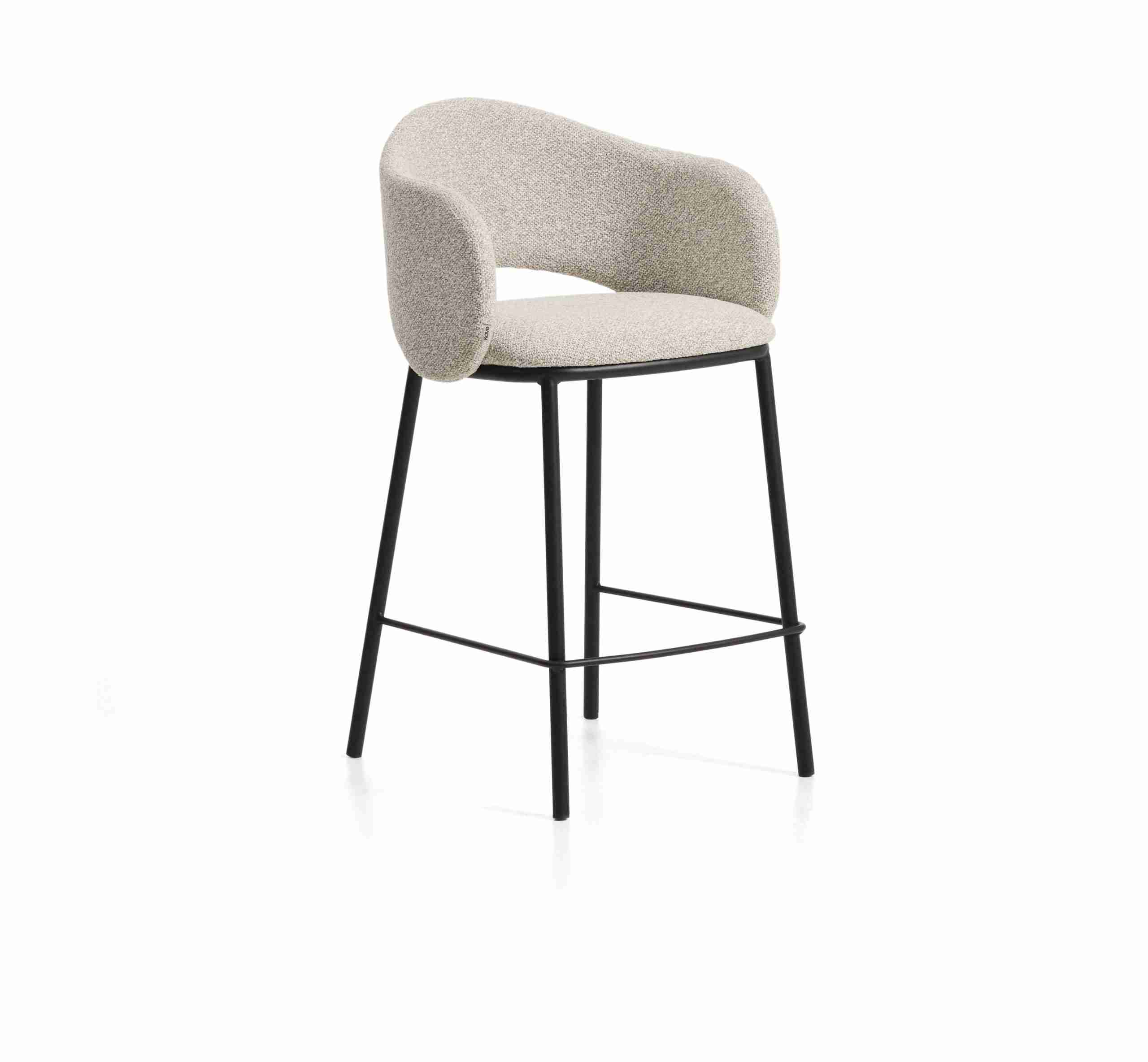 Kave Home Barkruk Maina Chenille - Beige (zithoogte 65cm),