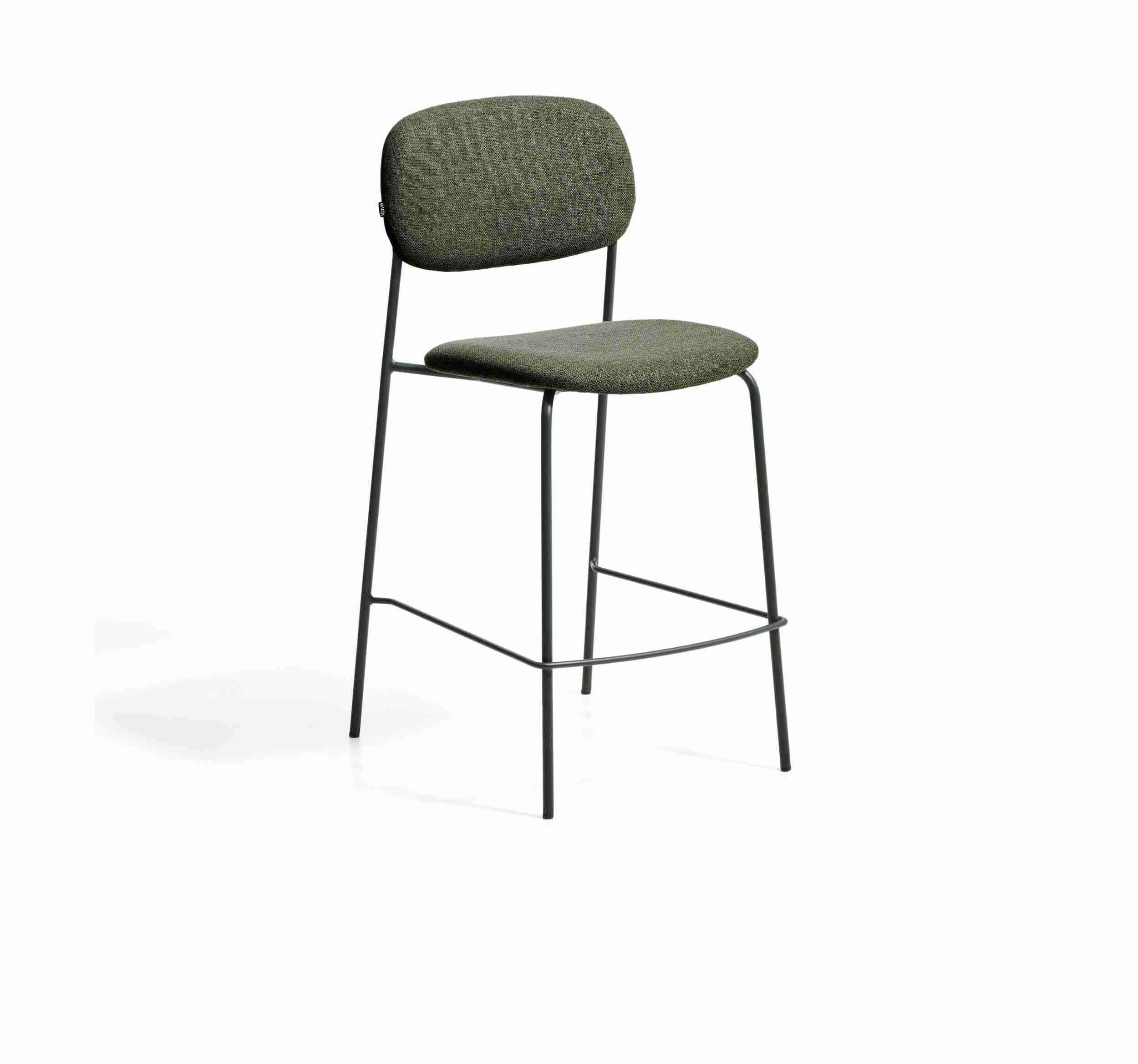Kave Home Barkruk Meli Chenille - Groen (zithoogte 65cm)