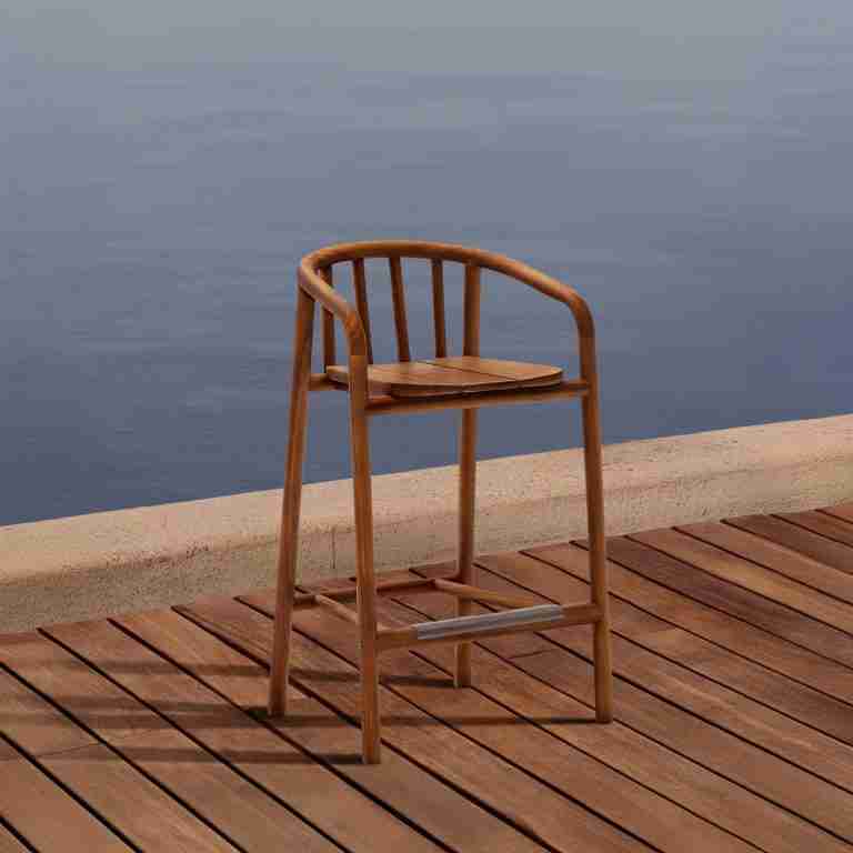 Kave Home Barkruk Turqueta Teakhout (zithoogte 65cm)