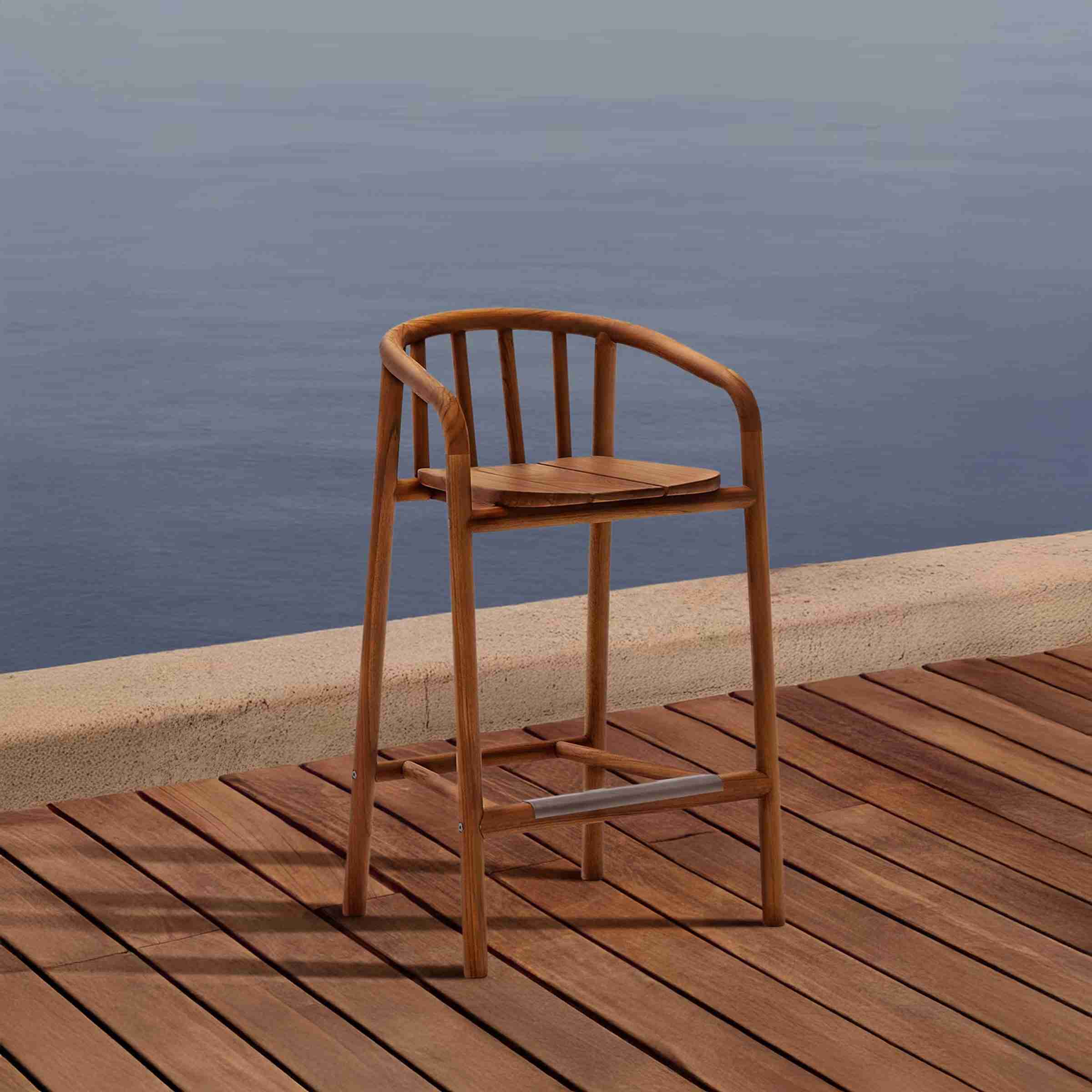 Kave Home Barkruk Turqueta Teakhout (zithoogte 65cm)